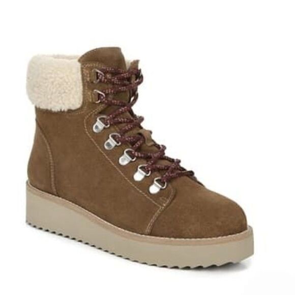 NIB SAM EDELMAN FRANC TOFFEE FAUX FUR BOOTS SZ 9.5 - Picture 1 of 7